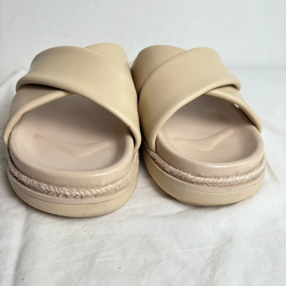 Vince Camuto Cresila Leather Light Platform Sandal Ivory Size 9 - Picture 6 of 12